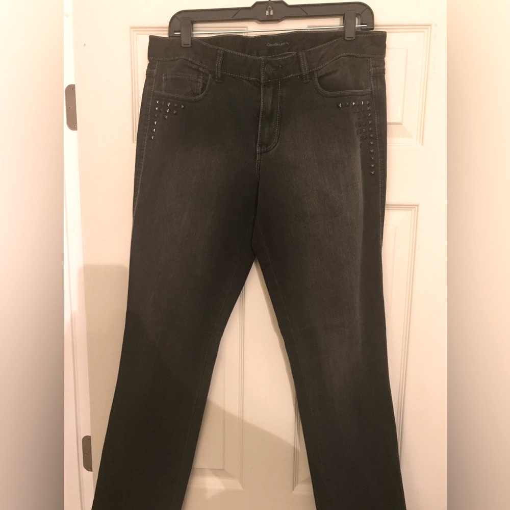 Calvin Klein Distressed Black Denim Legging Size 31/12 New